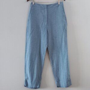 ZARA linen and cotton blend wide leg trousers pants size L